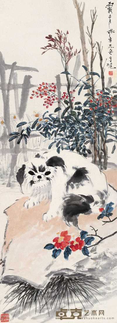 张聿光 1926年作 百业兴旺 立轴 134×48.5cm